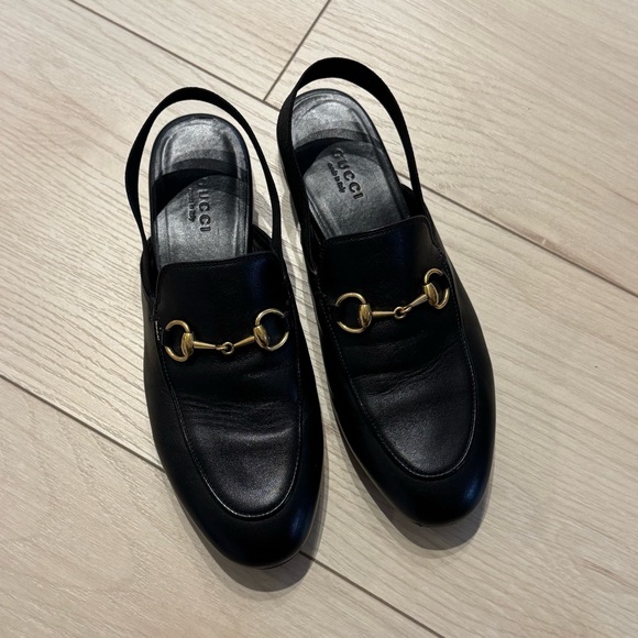 GUCCI Princetown Leather Slingback Mules - Picture 3 of 12